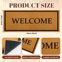 Welcome Long Doormat for Double Door Entrance, 24x59 Inch Heavy Duty Front Porch Rug with Non Slip PVC Backing, Extra Large Decorative Doormat, Oversized Welcome Mat for Indoor Outdoor Entryway