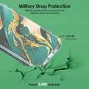 2 x SHEDEER for iPhone 15 Pro Case with Glitter Camera Protector & Screen Protector, Anti-Yellowing Chic Stylish Pattern, Shockproof Drop Protection Anti-Scratch Phone Cover 15 Pro 6.1'', Dream Green