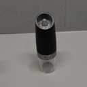 Electric Pepper and Salt Grinder Set, Adjustable Coarseness, Battery Powered with LED Light, One Hand Automatic Operation, Stainless Steel (Black)