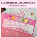 DEVPNR Clear Mahjong Tile Bag with Zipper, Waterproof Empty American Mahjong Storage Bag with Letters, Tile Holder for Game Accessories, Bag Only (Vibrant Rosered)