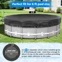Pool Covers for Above Ground Pools, 6ft Round Extra-Thick Winter Cover with Winch & Cable, Dual-Coated UV & Aging Protection, Heat-Welded Tear-Resistant Design, Black
