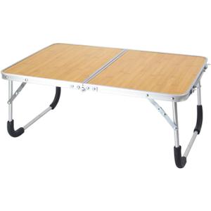 Portable Folding Table, Outdoor Folding Table, Folding Beach Table, Laptop Table, Suitable for Outdoor Travel, Camping, Beach, Barbecue, Picnic, Party, Patio, Etc. (Bamboo Color)