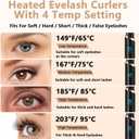 Heated Eyelash Curler- Eye lash Curlers Heat- 4 Temperature Mode- Rechargeable Lash Curler for Makeup Natural Curling Eye Lashes and 24 Hours Long Lasting - Black 2026 Updated New Model U3