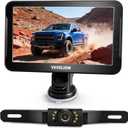 2K HD Backup Camera with 7 Inch Monitor Kit, 15-Min Easy Install Wired Rear View Camera for Trucks Cars SUVs, Enhanced Super Night Vision, Zero Lag Parking Safety Assist System for Drivers