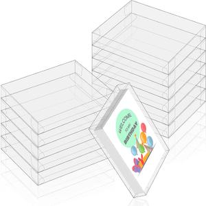 50Pcs Clear Greeting Card Storage Box, 4.5 x 6 x 1 Inch Greeting Card Boxes Clear Plastic Photo Storage Organizer (4.5 x 6 x 1 Inch)