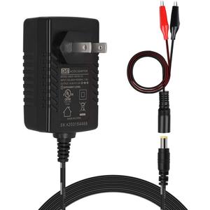 TalentCell AC/DC 12V LiFePO4 Battery Charger, 14.4 14.6V/1.5A Output with Dual Alligator Clips Connector for 4S 12/12.8V Rechargeable Lithium Iron Phosphate Battery Pack