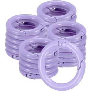 Metal Spring O Rings, Zinc Alloy Spring Keyring Buckle for Keychains/Bag/Purse/DIY Crafts (Light Purple)