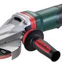 Metabo 6-Inch Flat Head Angle Grinder | 13.5 Amp | 9,600 RPM | Electronics | Non-locking Paddle Switch | Brake | WEPBF 15-120 Quick