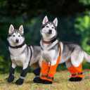 Allroaring Dog Suspender Boots, Waterproof Dog Rain Boots, Puppy Snow Shoes for Winter, Anti Dirt Pants with Shoes, Adjustable Suspender Pants for Outdoor Walking, Size XS
