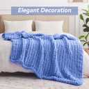 Negwoo Chunky Knit Throw Blanket, 50''*60'' Knitted Throw Chenille Yarn for Bed Couch, Handmade Light Blue Crochet Big Thick Blanket, Machine Washable Cute Comfy Blanket for Home Decor