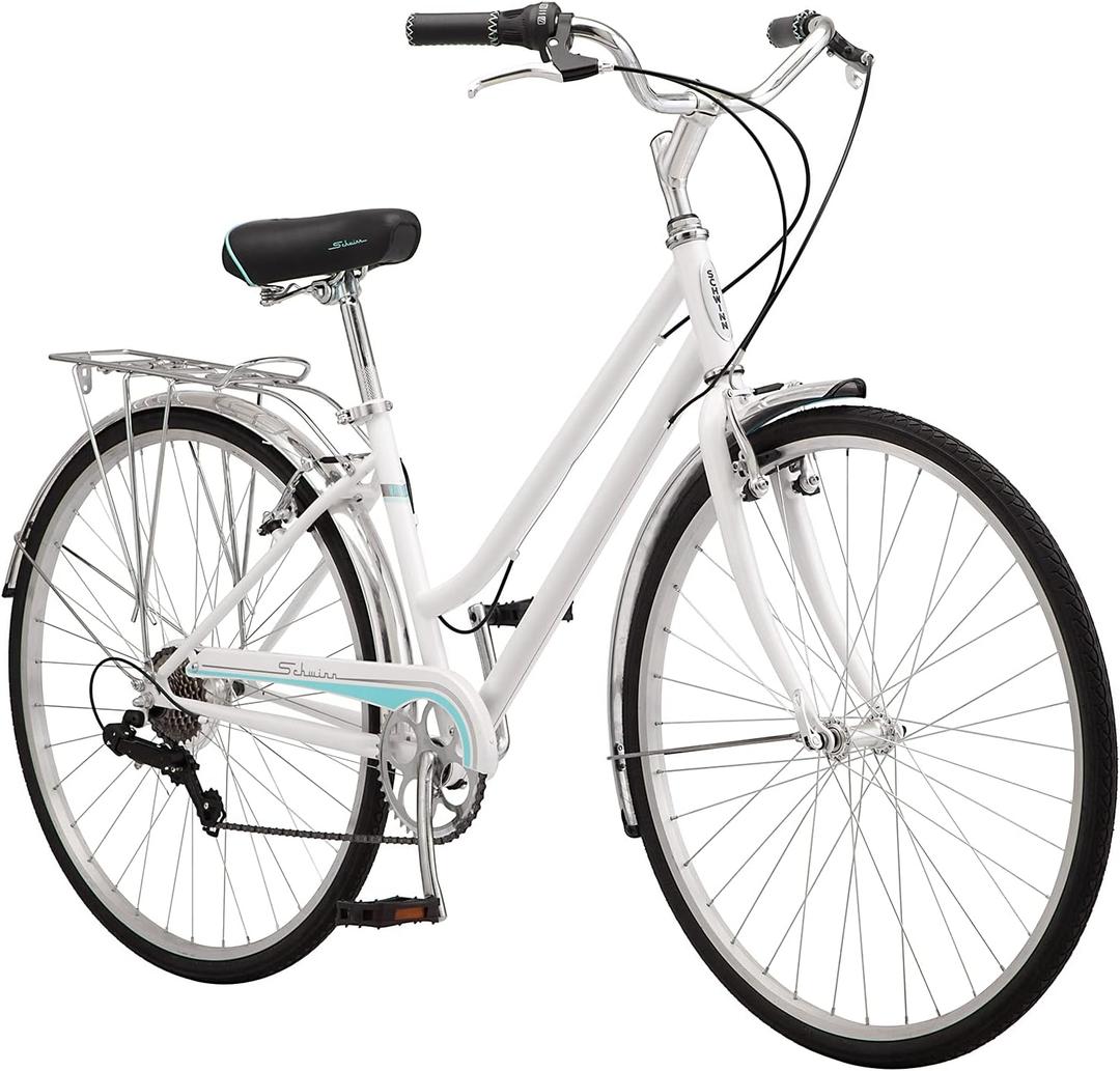 Schwinn Wayfarer Hybrid Bike, 700c Mens and Womens Bike, 7-Speed Hybrid Bicycle, Retro Steel Frame, Front and Rear Linear Pull Brakes, Fenders, Cargo Space, Adult Bicycle