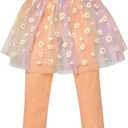 Toddler & Little Girl's Mesh Laced Ruffle Leggings Cotton Casual Tutu Pants, 7