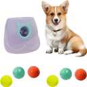 ptlsy Automatic Dog Ball Launcher - Interactive Puppy Pet Indoor Thrower for Small & Medium Dogs, 3 Balls Included (2 inch, Purple)