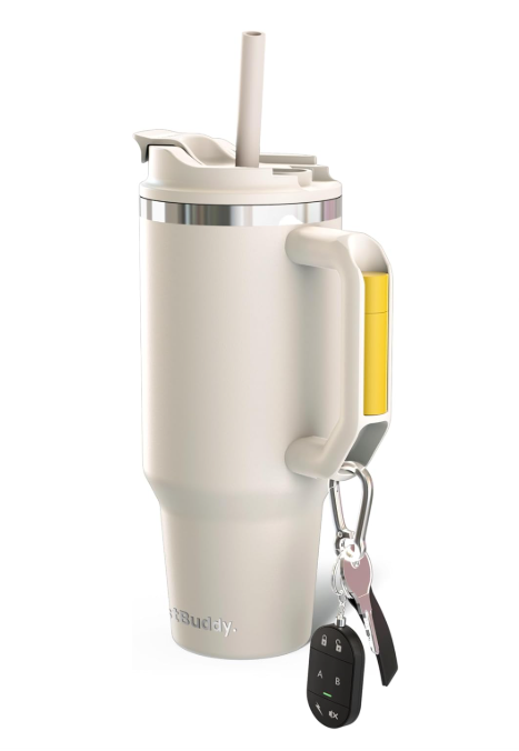 Frost Buddy Thicc Buddy - 40 oz Stainless Steel Vacuum Insulated Tumbler with Lid and Straw for Water - Travel Mug Cupholder Friendly - Gifts for Women Men Him Her (Cream) (40 Ounces, Cream)