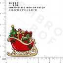 4Pack EMBROBOF Santa Sleigh Patch 3 inches, Joyful Christmas Tree Patch Embroidered Merry Christmas Iron On Patches for Clothes