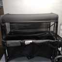 VOOI Stroller Wagon, 2 Seater Kids Wagon, Collapsible with 5-Point Harnesses, Zipper Door, Sun Canopy (Black)