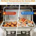 9QT Chafing Dishes for Buffet, 4 Pack Stainless Steel Buffet Servers and Warmers, Rectangular Chafing Dish Buffet Set, Food Warmers for Parties Gatherings Banquet, Buffet, Party, Wedding, Silver