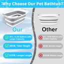 ddLUCK Multi-Functional Collapsible Dog Bathtub with Drainage Hole, Portable Foldable Small Pets Bathtub, Washing Tub Bathing Tub for Puppy Small Dogs Cats (Gray)