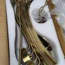 39.4" Modern Gold Chandelier Vintage 18-Lights Mid Century Modern Candle Style Chandeliers Light Fixture Large Rustic Golden Chandelier for Dining Room, Kitchen Island, Living Room, E12, 39.4in