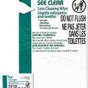 PDI See Clear Lens Cleaning Wipes, Non-Streaking & Anti-Static for Glasses, Eyeglasses, Loupes & Safety Eyewear, 1 Box of 120 Individually Wrapped Packets, Large 6" x 5"