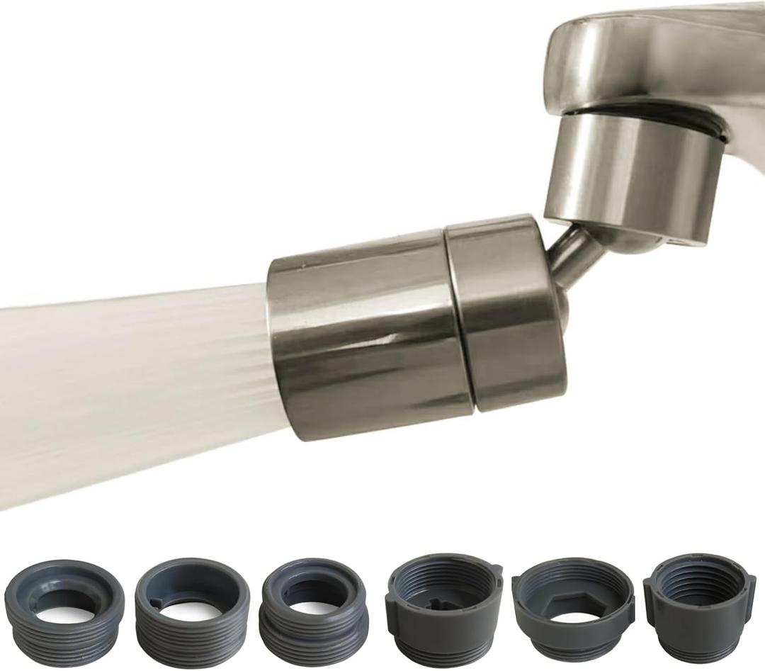 Rotating Faucet Aerator Extender,Nozzle Faucet Adapters, Universal Splash Filter Kitchen Tap Extension, Kitchen and Bathroom Sink Tap Head (Brushed Nickel 80)