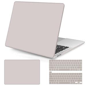 Seorsok Compatible with MacBook Air 13 Inch Model A1932 A2179 M1 A2337 Touch ID Release 2021 2020 2019 2018 Plastic Hard Shell Case Protective Cover&Keyboard Cover, Rock Grey