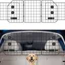 OUSHENG Car Dog Barrier for SUV, Adjustable Pet Divider Gate for Trunk Cargo Area, Universal-Fit Back Seat Heavy-Duty Wire Mesh Dogs Separator Guard Net, Vehicles Safety Travel Accessories