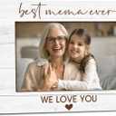 Mema Grandma Picture Frame, Mother's Day Birthday Gifts for Grandma From Grandkids, Best Mema Ever Photo Frame 4X6, Grandmother Gifts Wooden Photo Picture Frames for Desk Tabletop Decor