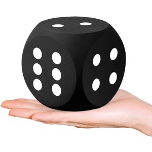 Shappy 3 Inches Foam Dice Fun Filled Large Educational Toy Kawaii Giant Decorative Eva Foam Jumbo Dice Big Square Building Blocks for Board Game Nights Learning Sessions(Black,1 Pc)