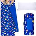 Wildkin Kids Original Nap Mat Cozy Kids Sleep Mat with Pillow, Ideal for School & Travel - Out of This World