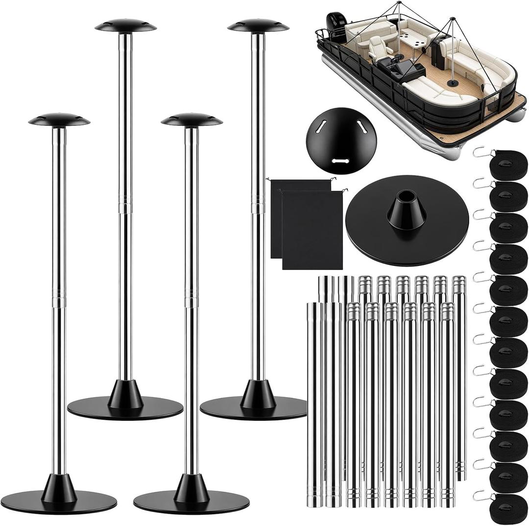 4 Pack Boat Cover Support Poles, 304 Stainless Steel, 4 Heights 15.7"-53.9"