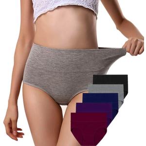 ANNYISON Womens Underwear, Soft Cotton High Waist Breathable Solid Color Briefs Panties for Women (XL)
