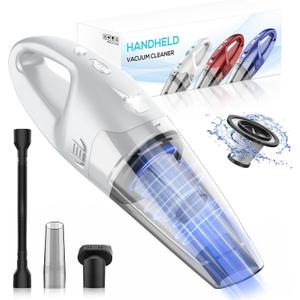 Handheld Vacuum Cordless Rechargeable,Car Vacuum Cleaner with LED Light/Multi Accessories, 1.5lbs Lightweight Hand Vacuum Cordless Rechargeable for Car and Home, Mine Portable Vacuum (White) Handheld Vacuum Cordless Rechargeable,Car Vacuum Cleaner with LED Light/Multi Accessories, 1.5lbs Lightweight Hand Vacuum Cordless Rechargeable for Car and Home, Mine Portable Vacuum (White)
