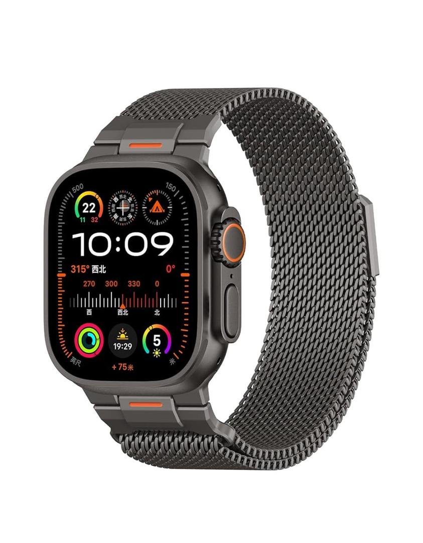 BXUXOHS Milanese Loop- Compatible with Apple Watch Ultra 3 2 1 Band for Men 49mm 46mm 45mm 44mm 42mm 41mm 40mm 38mm,Magnetic Mesh Metal Strap Wristband for iWatch SE 3/2 Series 11/10/9/8/7/6/5/4 Ultra
