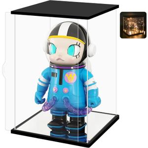 NONEMEY Clear Acrylic Display Case with Two Kind of Lights for 1000% Pop MartDustproof Model Showcase Organizer Box, Display Case for Collectibles (21.2x21.2x30.7inch,54x54x78cm)