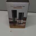 Electric Salt and Pepper Grinder Set - Rechargeable Automatic Salt and Pepper Shakers, Kitchen Appliances with External Adjustable Coarseness, Larger Hopper for Cooking, Home Gifts(2 Pack,Black/Black)