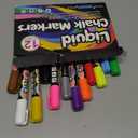 Liquid Erasable Chalk Markers Pens - 12 Colors Washable & Wet Erase Neon Makers for Blackboard, Chalkboard Signs, Glass Window, Graduation Celebration School Kids Art for Cars