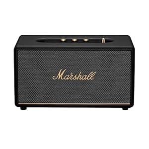 Marshall Stanmore III Bluetooth Home Speaker - Loud Stereo Sound with Bass and Treble Controls | Plug-in Powered | Record Player Compatible | RCA and 3.5 mm Aux Inputs - Black