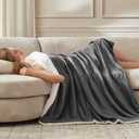 ACCU-WARMTH Cozy Heated Blanket Throw Size - Fast Warming Electric Throw Blanket with 6 Heat Settings & 4 Hours Auto-Off, Ideal Gift for Her,70x76, Slate Grey