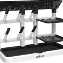 Dr. Brown's Baby Bottle Drying Tower, Stand-Up Countertop Drying Rack with Organized Storage for Baby Essentials, Space Saving Vertical Rack, Black/White
