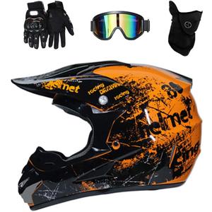 Dirt Bike Off-Road Motocross ATV Motorcycle Helmet for Men Women,Professional Competition Helmet DOT Certified (Orange, Large)