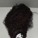 27 Inch Drawstring Ponytail Extension for Black Women Deep Curly Ponytail Extension Synthetic Mixed with Human Hair Hairpieces Afro Kinky Curly Pony Tail for Daily Use (Burgundy Highlight)