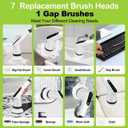 Electric Spin Scrubber, Dreazu IPX7 Shower Scrubber with 7 Replaceable Brush Heads & Retractable Handle, 2-Speed Adjustable Shower Cleaner for Bathroom,Toilet, Bathtub, Kitchen, Tile Floors