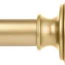 Gold Curtain Rods for Windows 48 to 84 Inch(4-7ft), 1 Inch Diameter Heavy Duty Curtain Rod, Adjustable Decorative Drapery Poles 36-88", Brass Gold