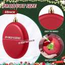 48 Pcs 4 Inch DIY Christmas Ornaments Red Blank Ball Ornament Xmas Plastic Matte Flat Discs Christmas Tree Hanging Ornament Decorations DIY Crafts Painting Drawing Stickers Decals