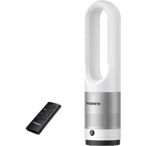 Bladeless Fan for Bedroom, 22" Tower Fan with Remote, 8 Speeds, 9 Hour Timer, 90° Oscillating, LED Display with Auto Off, Easy to Clean, Bladeless Desk Fan for Bedroom, Kitchen, Office, Medium