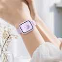 Slim Braided Stretchy Band and Case Compatible for Apple Watch Bands Women 40mm 41mm 42mm 44mm 45mm 46mm, Thin Nylon Solo Loop Protective Cover and Screen Protector for iWatch Series 11/10/9/8/7/6/5/4