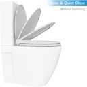 Durable Elongated Toilet Seat with Slow Soft Close - Easy to Install and Clean, Never Loosens - White, Fits Most Elongated Toilets