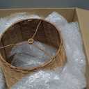 Kittmip 1 Pack Natural Rattan Spider Boho Lamp Shade Handwoven Indonesian Rattan, Large Wicker Woven Lampshade for Table & Floor, Boho Decor (8.6" Top 13.4" Bottom 9.4" Slant,Frustum Shape)