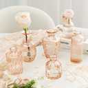 Clear Amber Gold Glass Bud Vase Set of 12 Pcs,Small Bud Vases in Bulk,Glass Crystal Flower Vases Table Centerpieces for Party Event Wedding Decor Baby Shower Decorations (Amber Gold, 12 Pcs)